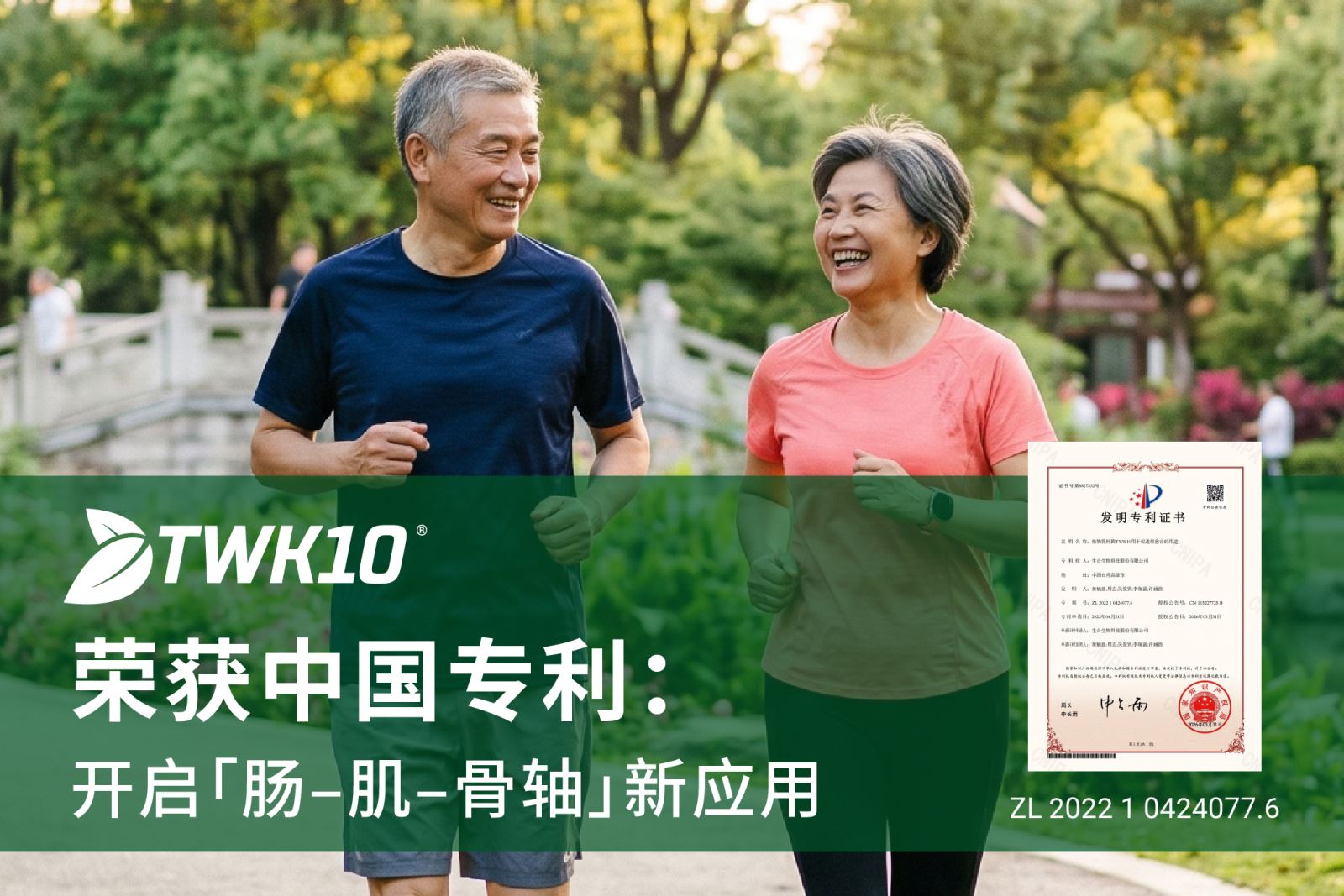 TWK10®获得中国发明专利,应用于骨健康领域